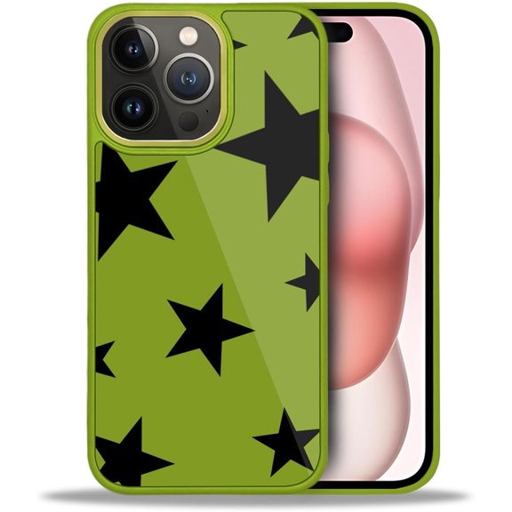 for iPhone 11 Pro Max Case, Military-Grade Protection, All-Around Shockproof Corners, Green Phone Case for iPhone 11 Pro Max - Five-Pointed Star