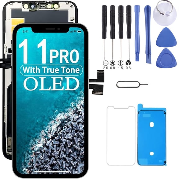 for iPhone 11 Pro Screen Replacement 5.8 inch (Model A2160, A2217, A2215), 3D Touch LCD Display Digitizer Assembly with Repair Tools