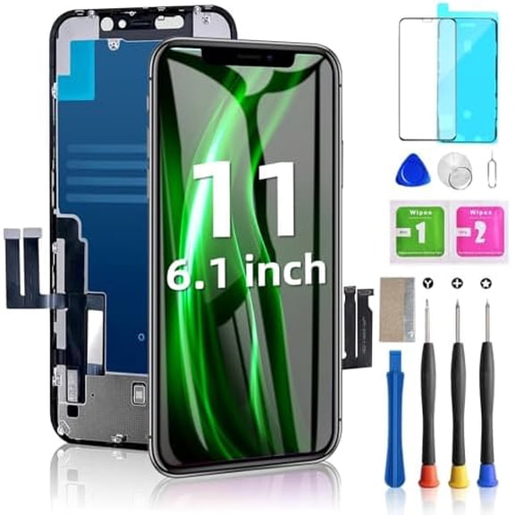 for iPhone 11 Screen Replacement 6.1 inch - 3D Touch LCD Display Digitizer Frame Assembly with Repair Tools