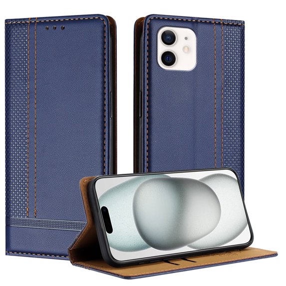 for iPhone 11 Slim Case with Card Holder, Premium PU Leather Wallet Case with Flip Card Slots Kickstand & Magnetic Closure for iPhone 11, Blue