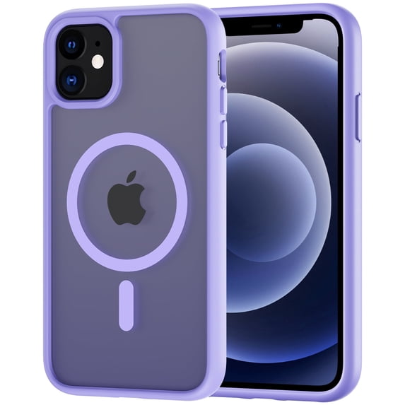 Compatible for iPhone 12 / 12 Pro Case with Magnetic, Translucent Matte Shockproof Phone Case Cover - Purple