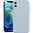 thumbnail image 1 of for iPhone 12 Case Cute Slim Shockproof Phone Case with Wireless Charging Support and Protection, Light Blue, 1 of 14