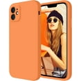 thumbnail image 1 of for iPhone 12 Case, Silicone Upgraded [Camera Protecion] Phone Case with Soft Anti-Scratch Microfiber Lining, 6.1 inch, Kumquat, 1 of 12
