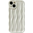 thumbnail image 1 of for iPhone 12 Case, Water Ripple Pattern Curly Wave Frame Soft Phone Case for Women Girls, Cute Curly TPU Protective Case for iPhone 12, White, 1 of 14