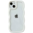 thumbnail image 1 of for iPhone 12 Pro Max Case, Cute Curly Wave Frame Shape Shockproof Soft Compatible with iPhone Case (White,iPhone 12 Pro Max), 1 of 8