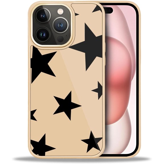 for iPhone 12 Pro Max Case, Military-Grade Protection, All-Around Shockproof Corners, Rose Gold Phone Case for iPhone 12 Pro Max - Five-Pointed Star