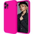 thumbnail image 1 of for iPhone 12 Pro Max Case, Silicone Upgraded [Camera Protecion] Phone Case with Soft Anti-Scratch Microfiber Lining, 6.7 inch, Hot Pink, 1 of 11