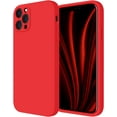 thumbnail image 1 of for iPhone 12 Pro Max Case, Silicone Upgraded [Camera Protecion] Phone Case with Soft Anti-Scratch Microfiber Lining, 6.7 inch, Red, 1 of 11