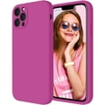 thumbnail image 1 of for iPhone 12 Pro Max Case, Silicone Upgraded [Camera Protecion] Phone Case with Soft Anti-Scratch Microfiber Lining, 6.7 inch, Shocking Pink, 1 of 12