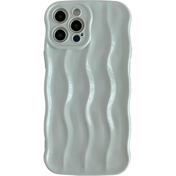 for iPhone 12 Pro Max Case,Water Ripple Pattern Curly Wave Frame Soft Compatible with iPhone Case (Grey,iPhone 12 Pro Max)