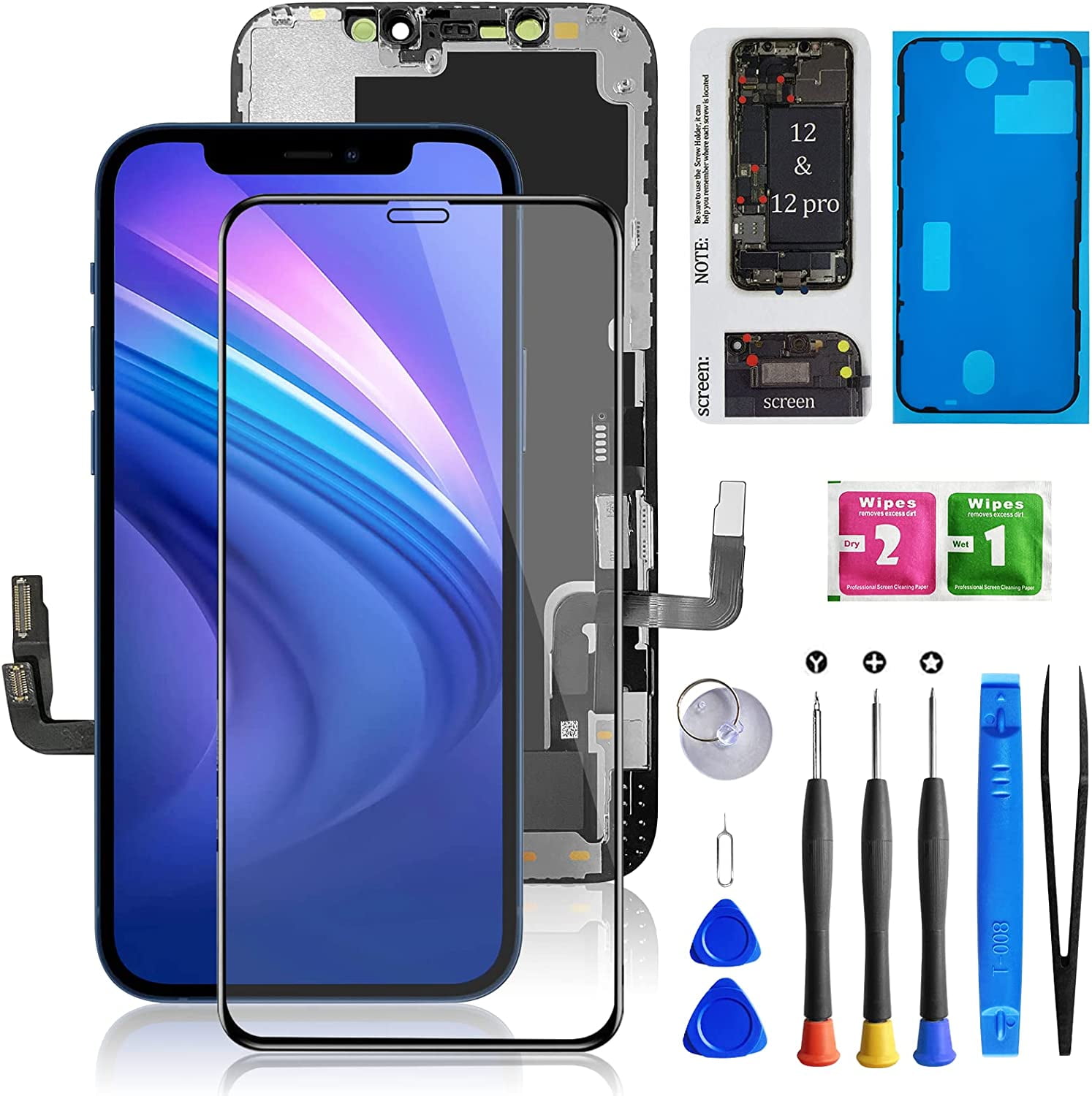 for iPhone 12 Screen Replacement, LCD Display 3D Touch Digitizer Screen Replacement for iPhone