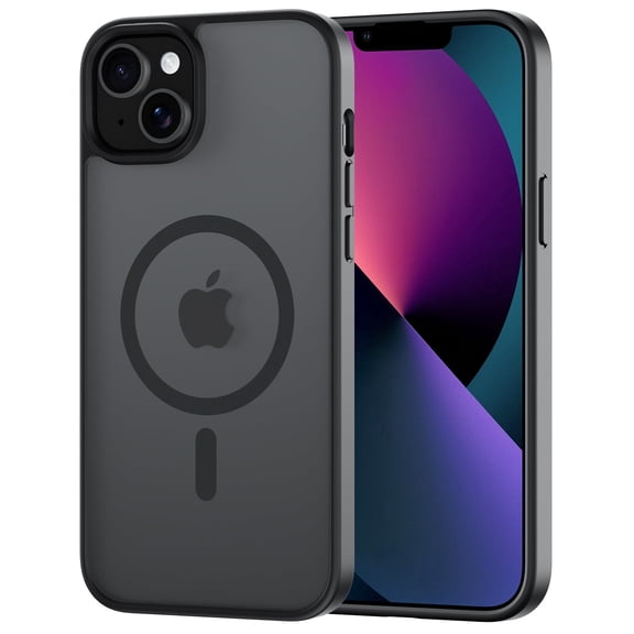 Compatible for iPhone 13 / 14 Case with Magnetic, Translucent Matte Shockproof Phone Case Cover -Black
