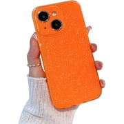 for iPhone 13 Case Glitter Bling Cute Women Girl Phone Case Soft Twinkle Sparkly Protective Case for iPhone 13-Orange