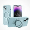 thumbnail image 1 of for iPhone 13 Case Liquid Silicone Magsafe Magnetic Stand with Screen Protector Full Protection Slim Shockproof Protective Case Cover 6.1 Inch - Teal, 1 of 11