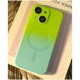 thumbnail image 1 of for iPhone 13 Case Magnetic Gradient Color Slim Silicone Soft Cute Phone Case with Full Camera Protector Shockproof Cover Green Blue, 1 of 9