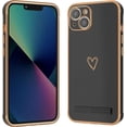 thumbnail image 1 of for iPhone 13 Case, Slim Shockproof Electroplated iPhone 13 Protective Phone Case, Black, 1 of 11