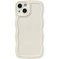 thumbnail image 1 of for iPhone 13 Case, Solid Color Curly Wave Frame Soft Compatible with iPhone Case (White,iPhone 13), 1 of 7