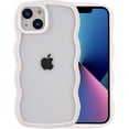 thumbnail image 1 of for iPhone 13 Case for iPhone 14 Case, Wave Frame Clear Back Soft Cute Compatible with iPhone 13 Case Compatible with iPhone 14 Case, White Edge, 1 of 9