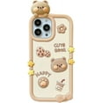 thumbnail image 1 of for iPhone 13 Phone Case, Kawaii iPhone 13 Pro Max Phone Case, Cute 3D Bear Phone Case, Silicone Shockproof Phone Case for Women and Girls, 1 of 13