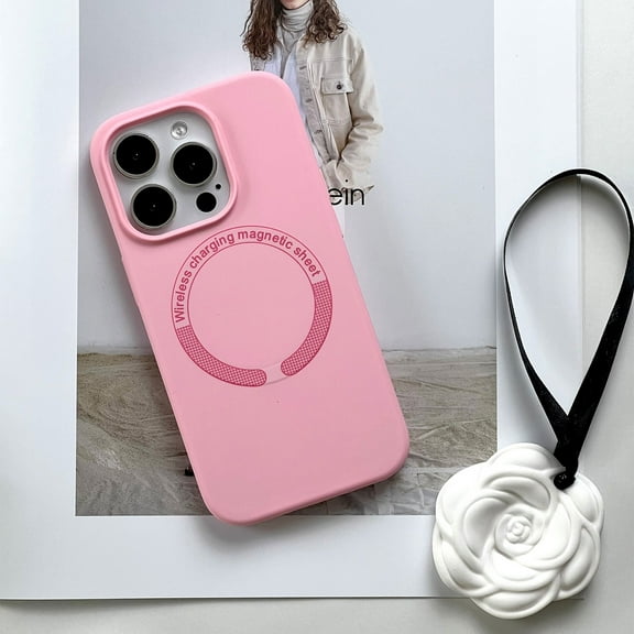for iPhone 13 Pro Back Case, Silicone Magsafe Ultra Slim Skin Friendly Shockproof Protective Lightweight Phone Case Cover for iPhone 13 Pro - Pink