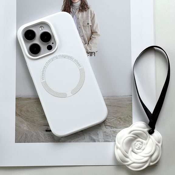 for iPhone 13 Pro Back Case, Silicone Magsafe Ultra Slim Skin Friendly Shockproof Protective Lightweight Phone Case Cover for iPhone 13 Pro - White