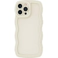 thumbnail image 1 of for iPhone 13 Pro Case, Cute Curly Wave Edge Phone Cover, Soft Liquid Silicone Camera Protection Phone Case with iPhone 13 Pro, White, 1 of 14