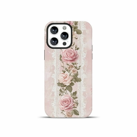 for iPhone 13 Pro Case, Floral Rose Cute Phone Case for Women Girls Pattern Print Slim TPU Bumper Shockproof Protective Cover for iPhone 13 Pro, Pink