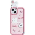 thumbnail image 1 of for iPhone 13 Pro Case Kawaii Phone Cases,Cute 3D Cartoon Cool Bunny Soft Silicone Shockproof Protective Case Funny for iPhone 13 Pro Women Girls, 1 of 15