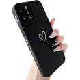 thumbnail image 1 of for iPhone 13 Pro Case for Women Girls Cute Design Soft Silicone Camera Protection Protective Lovely Heart Phone Case for iPhone 13 Pro 6.1" (Black), 1 of 14