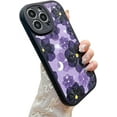 thumbnail image 1 of for iPhone 13 Pro Max Case, Cute Pattern Purple Floral, Screen Protector Camera Protection Lens Lanyard Shockproof Phone Case for Girls Women, 1 of 6