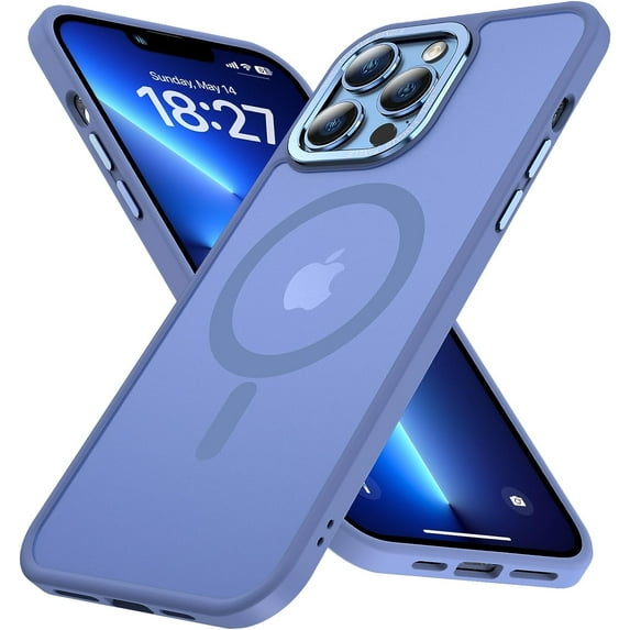 for iPhone 13 Pro Max Case Magnetic Compatible with MagSafe Slim Translucent Matte Phone Case Cover 6.7 inch, Sierra Blue