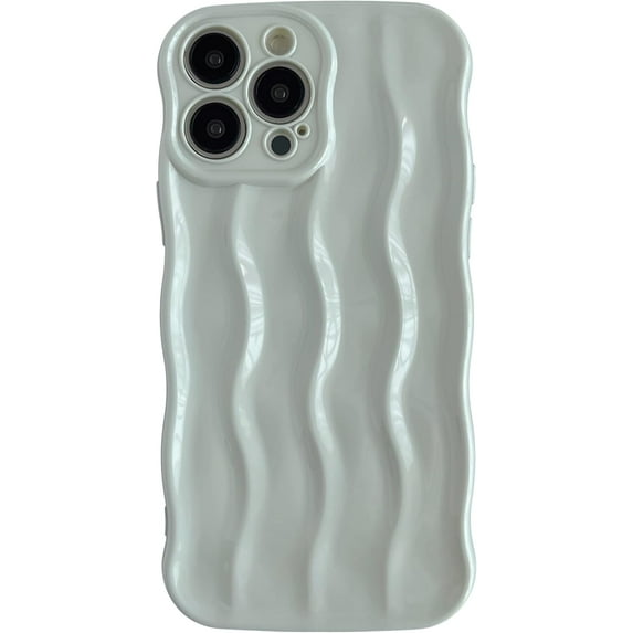 for iPhone 13 Pro Max Case,Water Ripple Pattern Curly Wave Frame Soft Compatible with iPhone Case (Grey,iPhone 13 Pro Max)