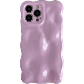 for iPhone 13 Pro Max Case,Water Ripple Wave Meteorite Bubble Chrome Plating Electroplated Candy Phone Case (Purple)