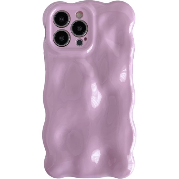 for iPhone 13 Pro Max Case,Water Ripple Wave Meteorite Bubble Chrome Plating Electroplated Candy Phone Case (Purple)