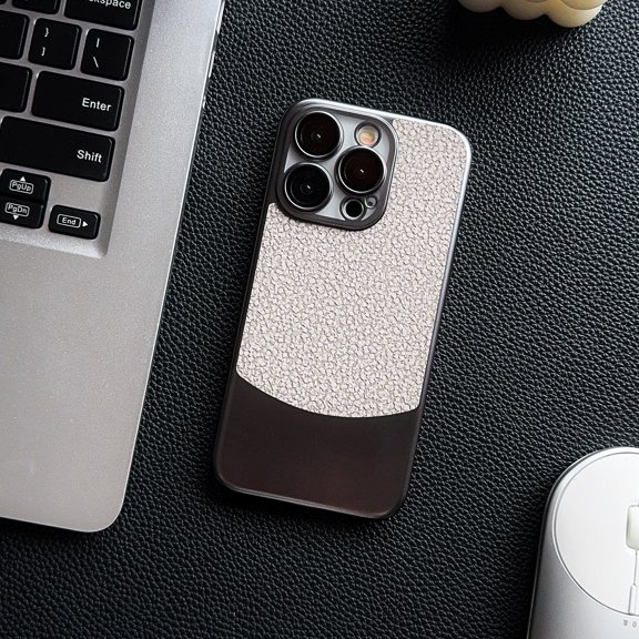 for iPhone 13 Ultra Slim Metal Back Case, Luxury Thin Fit Shockproof Drop Protective Durable Phone Case Cover for iPhone 13, Beige
