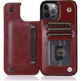 thumbnail image 1 of for iPhone 13 Wallet Case with Card Holder,PU Leather Kickstand Card Slots Case Double Magnetic Clasp Durable Shockproof Cover for iPhone 13 Brown-SK, 1 of 14