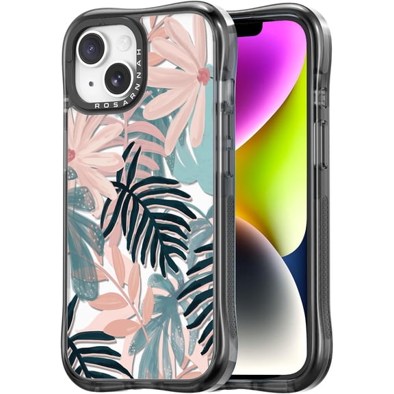 for iPhone 13 / iPhone 14 Case Cute - Military-Grade 20 ft Drop Protection Shockproof Phone Case - Funny Palm Tree Design (6.1") Black