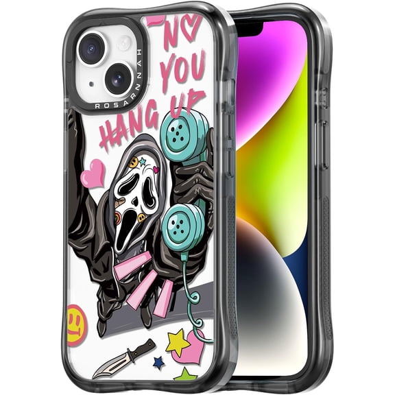 for iPhone 13 / iPhone 14 Case Cute - Military-Grade 20 ft Drop Protection Shockproof Phone Case - Funny Skeleton Design (6.1") Black