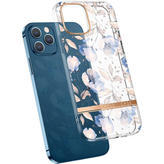 for iPhone 14 13 12 11 Pro Max Plus Case, Light Thin Clear TPU Phone Case, Stylish Classic Exquisite Floral Protector Cover(Flower H,13 Pro Max)