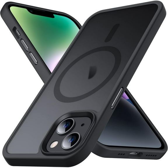 for iPhone 14/13 Case, [Support Magsafe] Soft Silicone Slim Anti-Scratch Case for iPhone 14/13 6.1 inch, Black