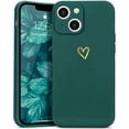 thumbnail image 1 of for iPhone 14 Case Cute Slim Shockproof Phone Case with Wireless Charging Support and Protection, Green, 1 of 7