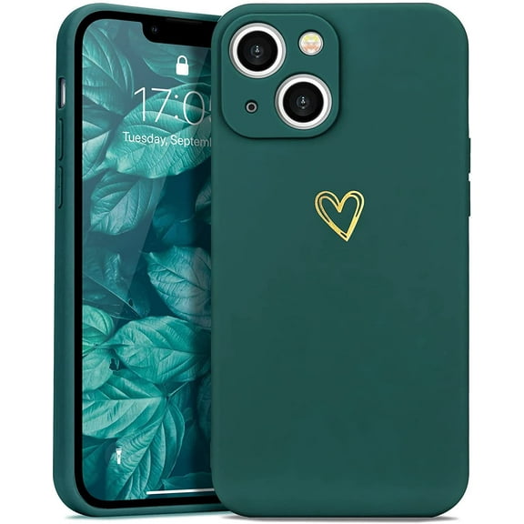 for iPhone 14 Case Cute Slim Shockproof Phone Case with Wireless Charging Support and Protection, Green
