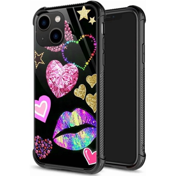 for iPhone 14 Case, Military-Grade Protection, All-Around Shockproof Corners, Anti-Scratch Phone Case for iPhone 14 - Diamond Loving Lips