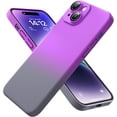 thumbnail image 1 of for iPhone 14 Case, New Designed Slim Phone Case,[10 FT Military Grade Drop Protection], with Lens Protector,Gradient,Purple+black7-IP14-04, 1 of 13