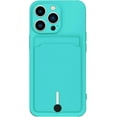 thumbnail image 1 of for iPhone 14 Case with Card Holder [Slim + Protective] Silicone Phone Case iPhone 14 Wallet for Women Men (Mint Green), 1 of 12