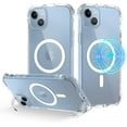 thumbnail image 1 of for iPhone 14 Case with Stand Compatible with Magsafe Shockproof Anti-Yellowing Full Body Protective Phone Cover-Clear, 1 of 12