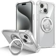 thumbnail image 1 of for iPhone 14 Plus Case 360 Rotatable  Ring Holder Compatible with MagSafe  Grade Shockproof Clear Case for 14 Plus,Clear, 1 of 18