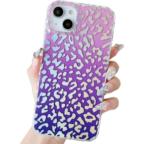 for iPhone 14 Plus Case Cute Glitter Girly Leopard Cheetah Women Slim Durable Hard Hybrid Protective Phone Case for iPhone 14 Plus INCH…