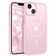 thumbnail image 1 of for iPhone 14 Plus Case Super Magnetic [Compatible with MagSafe] TPU Protective Translucent Matte Smooth Phone Case for iPhone 14 Plus, Pink, 1 of 5