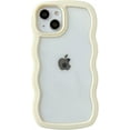 thumbnail image 1 of for iPhone 14 Pro Case, Cute Curly Wave Frame Shape Shockproof Soft Compatible with iPhone Case (Yellow,iPhone 14 Pro), 1 of 6